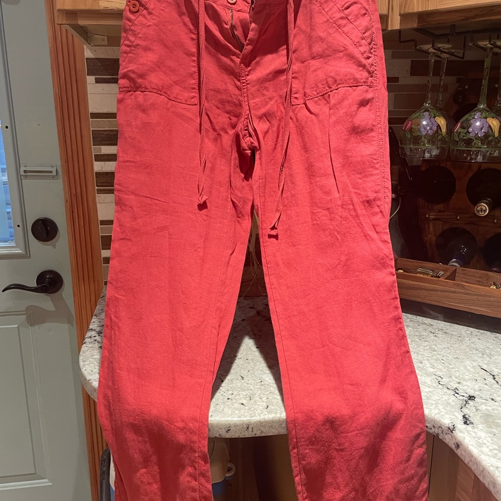 Women Red Casual Pants,